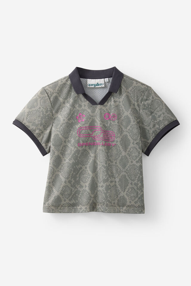 Graphic Mesh Tee, SNAKE SKIN/OPEN GALLERY