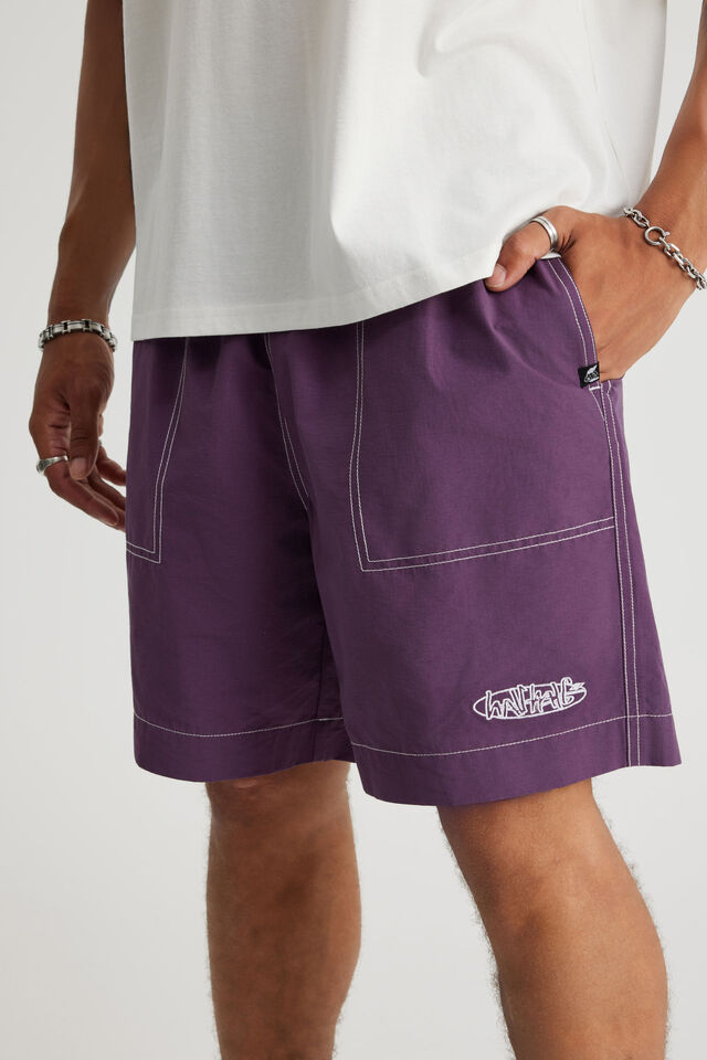 Half Half Pull On Short, DEEP GRAPE