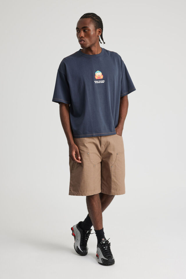 South Park X Half Half Box Fit Tshirt, LCN SOU SEAL/HALF HALF SCREW YOU