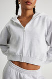 Harper Zip Through Hoodie, SILVER MARLE - alternate image 4