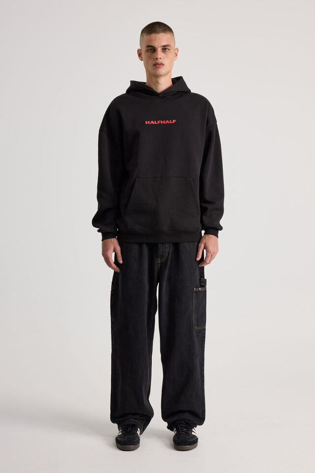 Half Half Hoodie, HH BLACK/WORLDWIDE
