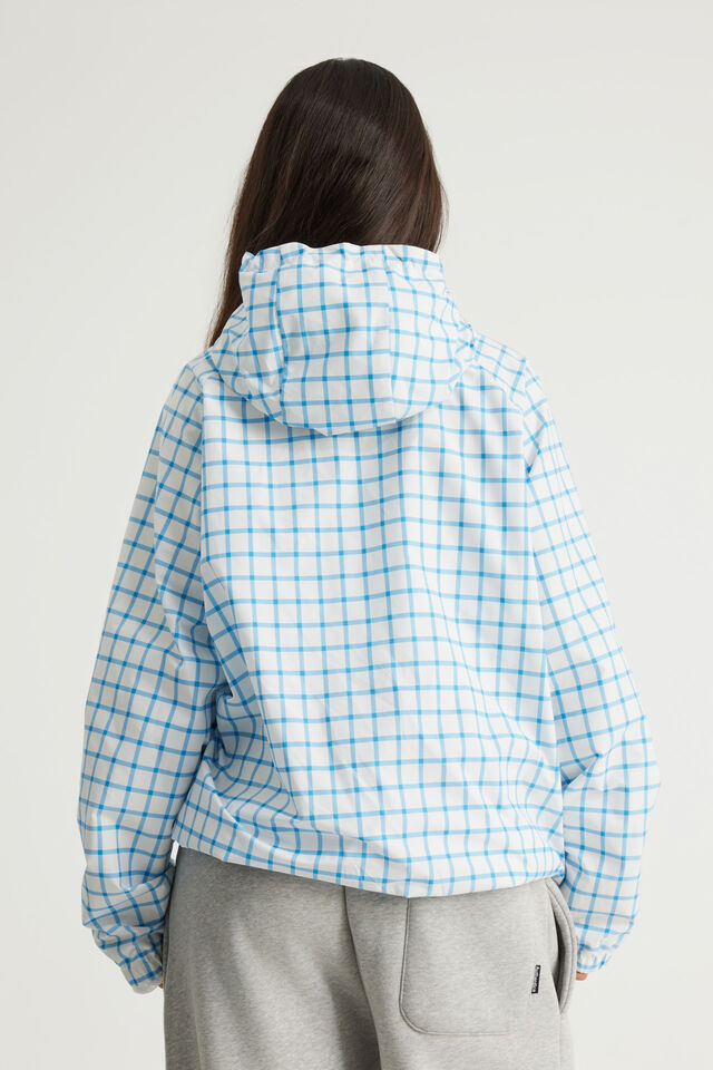 Half Half Hooded Jacket, FRESH WINDOW CHECK