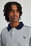 Half Half Polo Crew, HH GREY MARLE/NAVY CONTRAST - alternate image 4