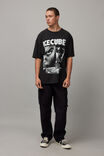 Oversized Music Merch T Shirt, LCN MT WASHED BLACK/ICE CUBE GREYSCALE - alternate image 2