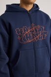 Half Half Zip Thru Hoodie, HH MIDNIGHT BLUE/HALF HALF COSMIC - alternate image 5