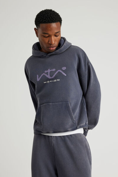 Notion Hoodie, NTN WASHED NAVY BLAZER/SCHEMATICS