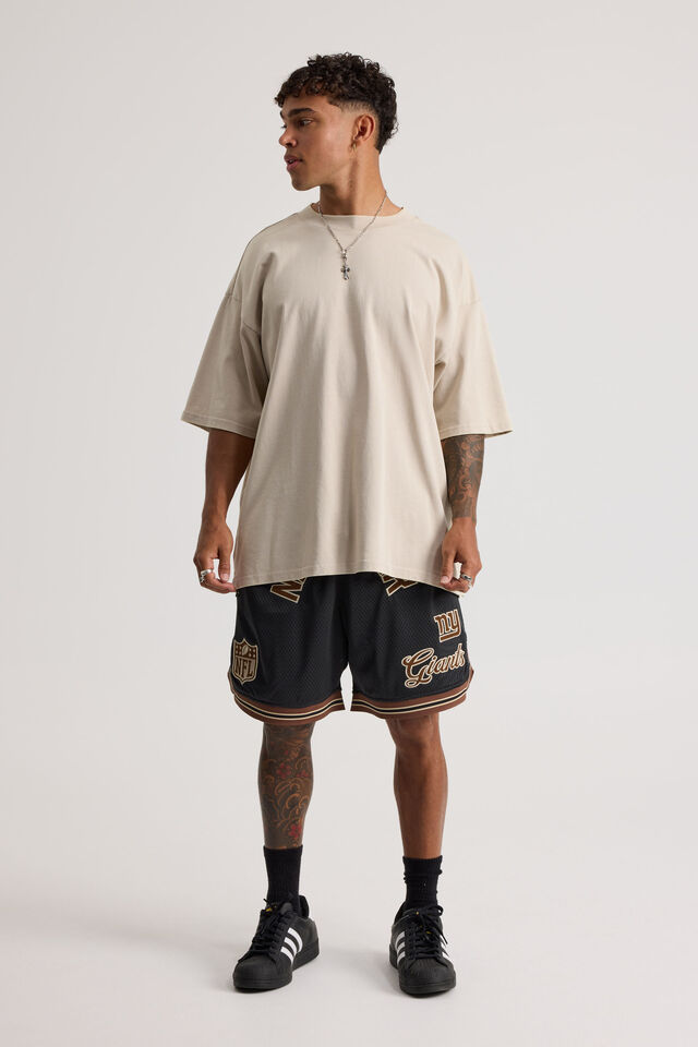Nfl Basketball Short, LCN NFL PIRATE BLACK/NEW YORK GIANTS INFILL