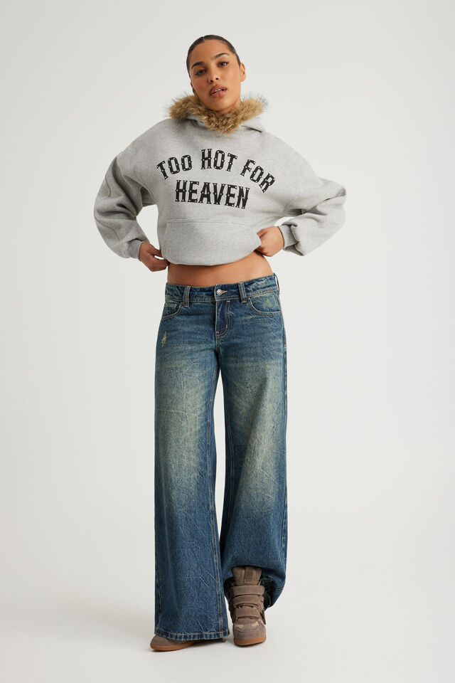 Notion Boxy Hoodie, NTN GREY MARLE/HEAVENLY