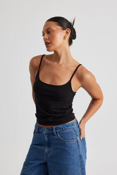 Jersey Cami, BLACK
