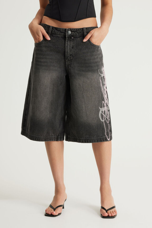 Mega Baggy Jort, DEADSTOCK BLACK/ANGELIC