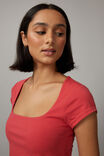 Sally Square Neck Tee, VINTAGE RED - alternate image 4