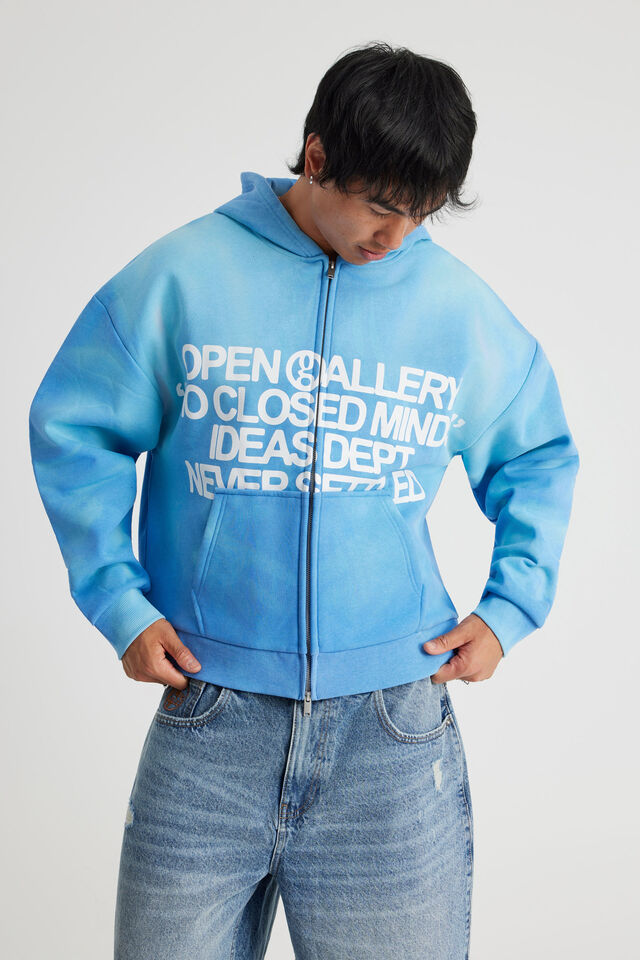 Open Gallery Heat Reactive Zip Thru Hoodie, OG MEDITERRANEAN BLUE/IMPRINT