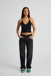 Milly V Neck Halter Top, BLACK - alternate image 2