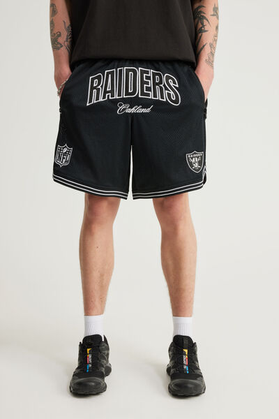 Nfl Basketball Short, LCN NFL BLACK WHITE / COLLEGIATE RAIDERS