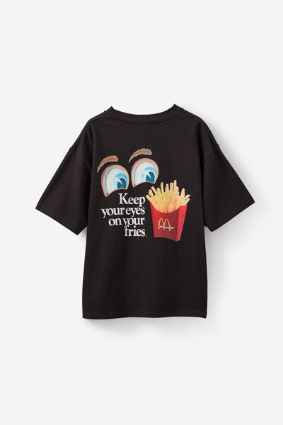 Mcdonalds Box Fit Tshirt, LCN MCD BLACK/EYES ON FRIES