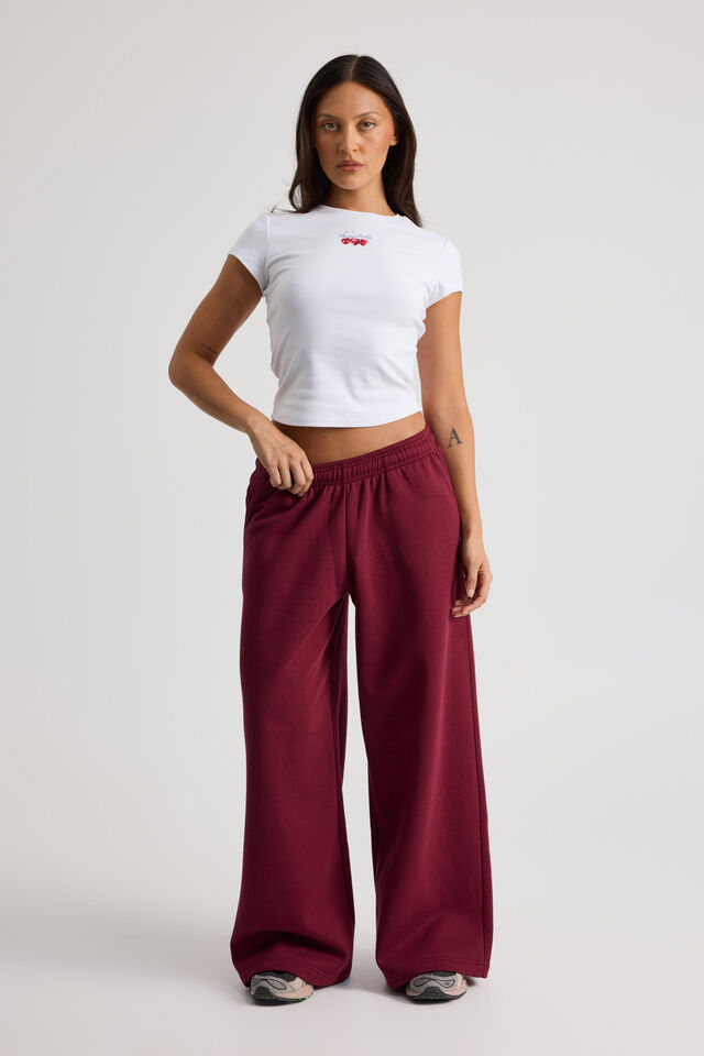 Fitted Graphic Tee, WHITE/CHERRY BOMB