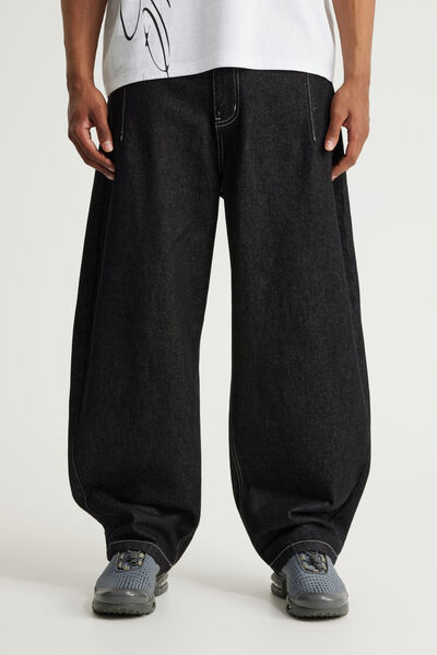 Authentics Semi-Barrel Jean, CRISP BLACK/WHITE STITCH