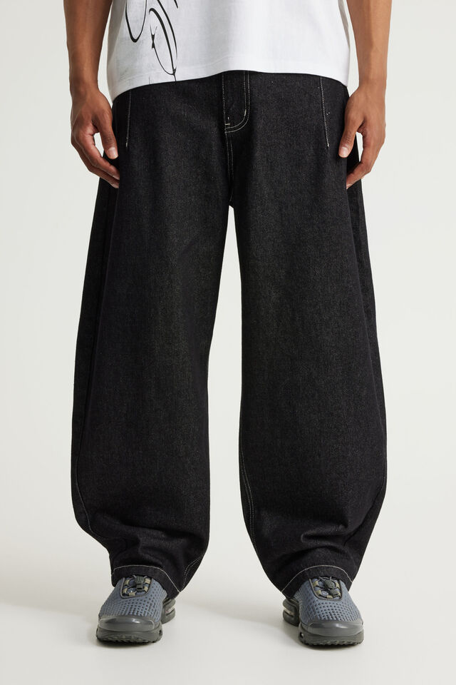 Authentics Semi-Barrel Jean, CRISP BLACK/WHITE STITCH