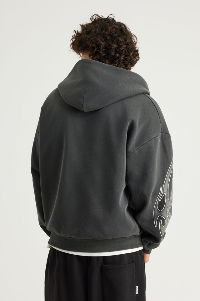 Notion Zip Thru Hoodie, NTN WASHED BLACK/MOTO