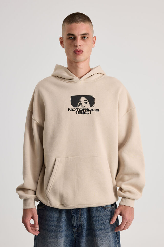 Music Merch Hoodie, LCN MT BEIGE/BIGGIE NOTORIOUS BIG