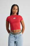 Fitted Baby Tee, RANCH RED/LIPS - alternate image 1