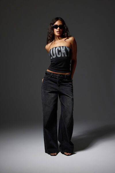 Mid Rise Baggy Jean, MIDNIGHT BLACK