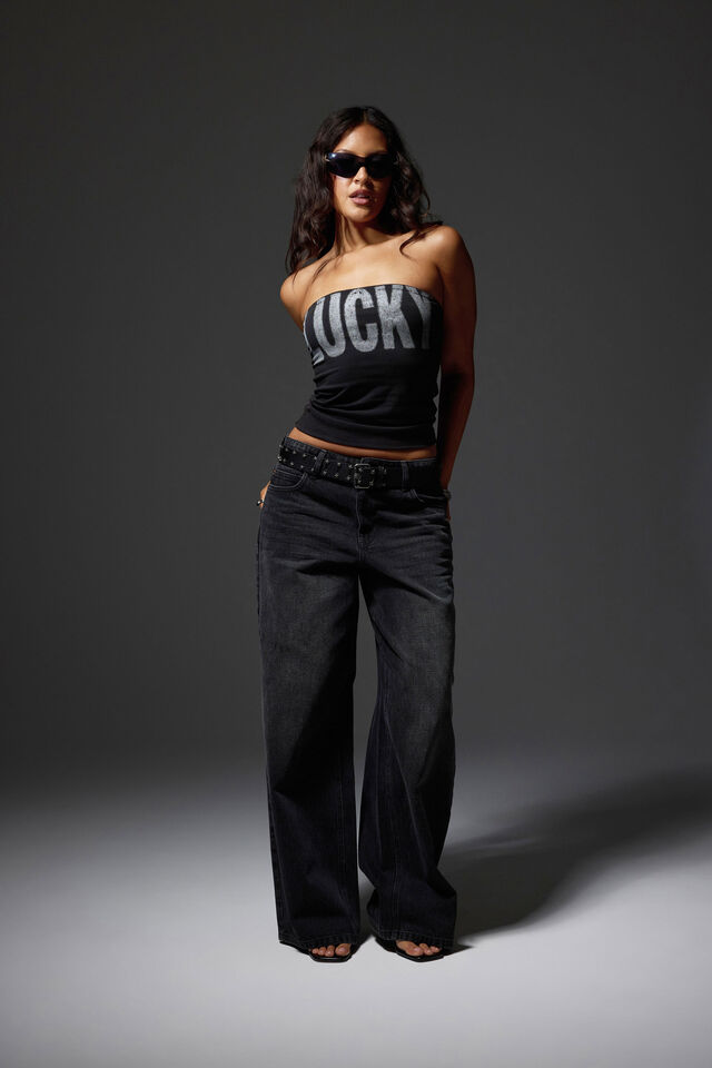 Mid Rise Baggy Jean, MIDNIGHT BLACK