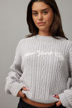 Lola Oversized Cable Knit Crew, SILVER/NEW YORK CITY - alternate image 4