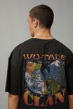 Oversized Music Merch T Shirt, LCN MT WASHED BLACK/WU TANG CLAN - alternate image 2