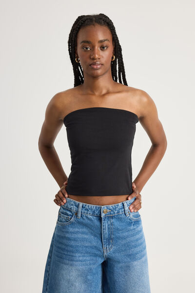 Authentics Longline Bandeau, BLACK