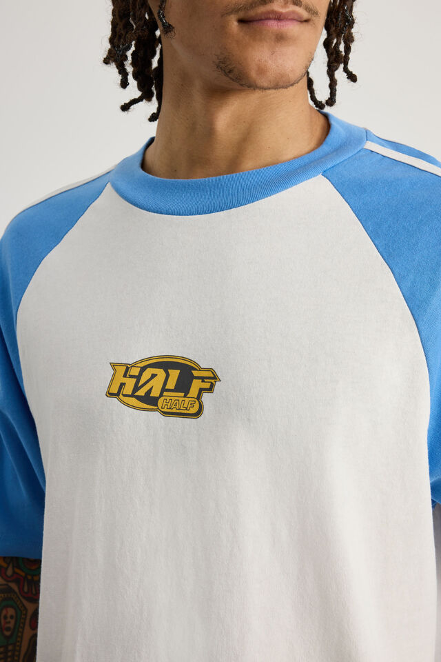 Half Half Boxy Raglan Tshirt, HH CLOUD/NEPTUNE VANDALISE