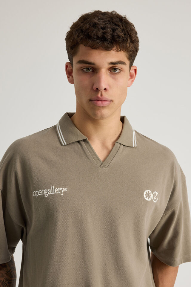 Open Gallery Cropped Sports Jersey, OG KHAKI MIST/GALLERY CREST