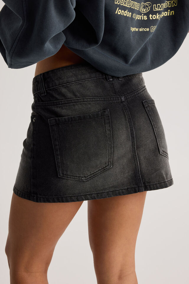 Everyday Denim Skirt, EXTREME BLACK WASH