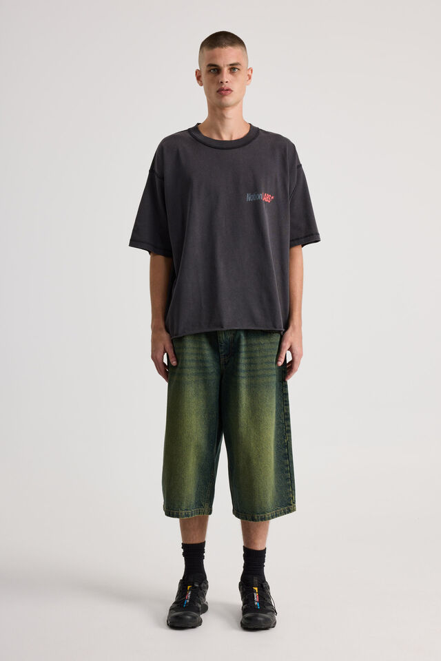 Notion Boxy Cropped Heavyweight Tshirt, NTN BLACK ACID/SPIRAL SCIENCE