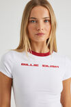 Lcn Billie Eilish Fitted Baby Tee, LCN BRA WHITE/BILLIE EILISH - alternate image 4