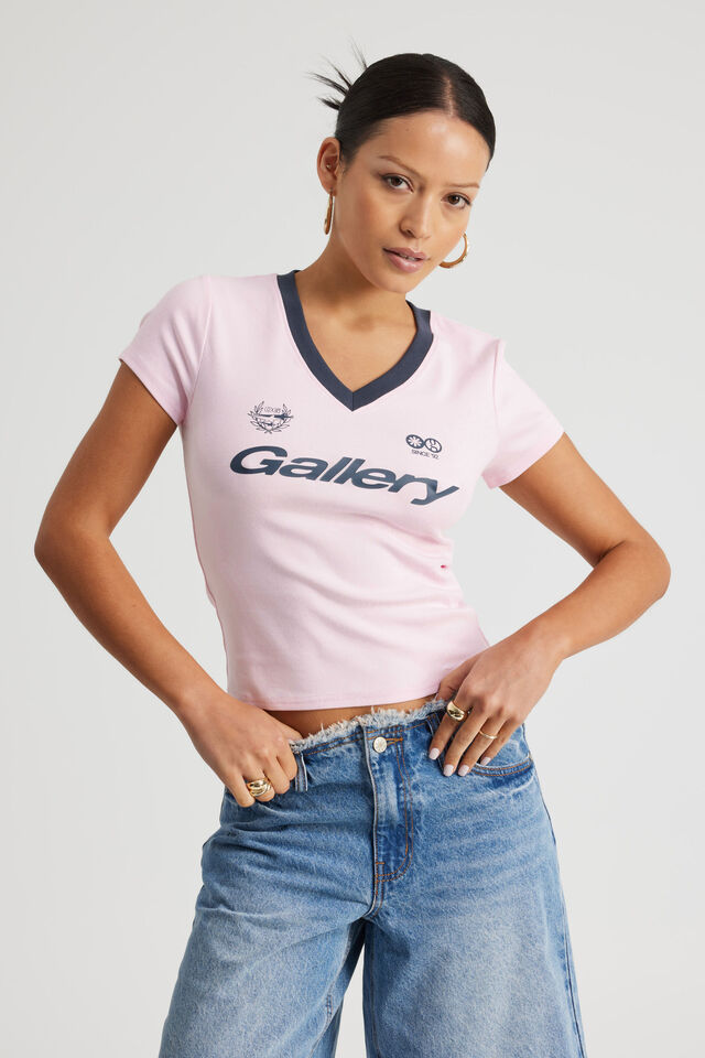 Fitted Graphic Tee, PINK ICE/OG CREST