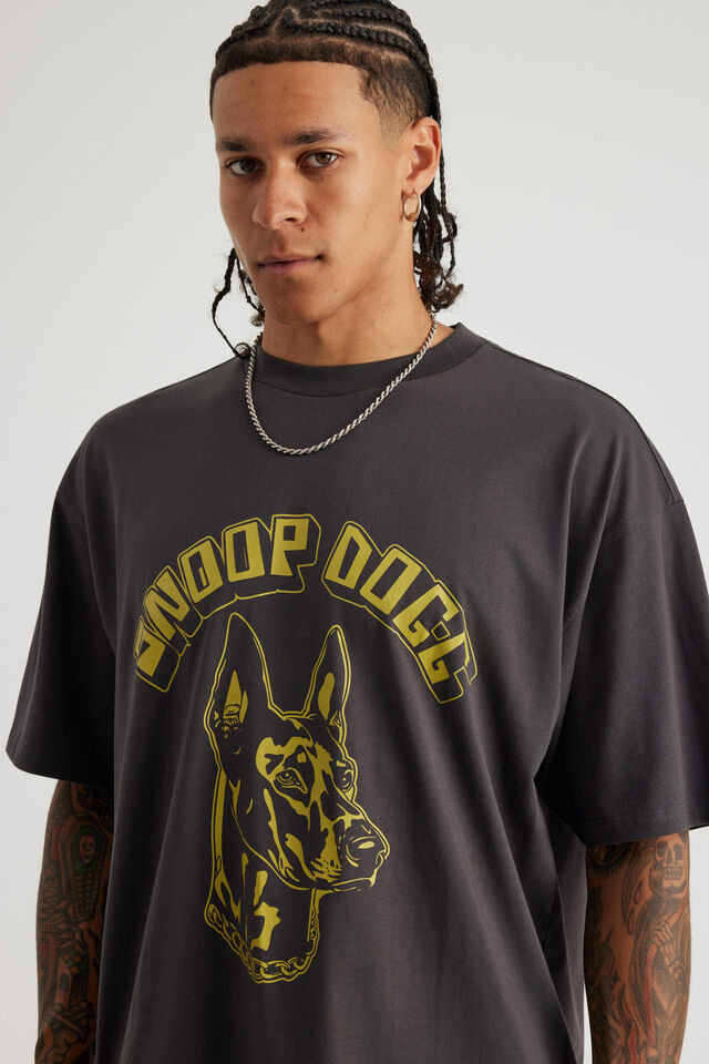 Box Fit Music Merch T Shirt, LCN BRA SLATE/SNOOP DOGG