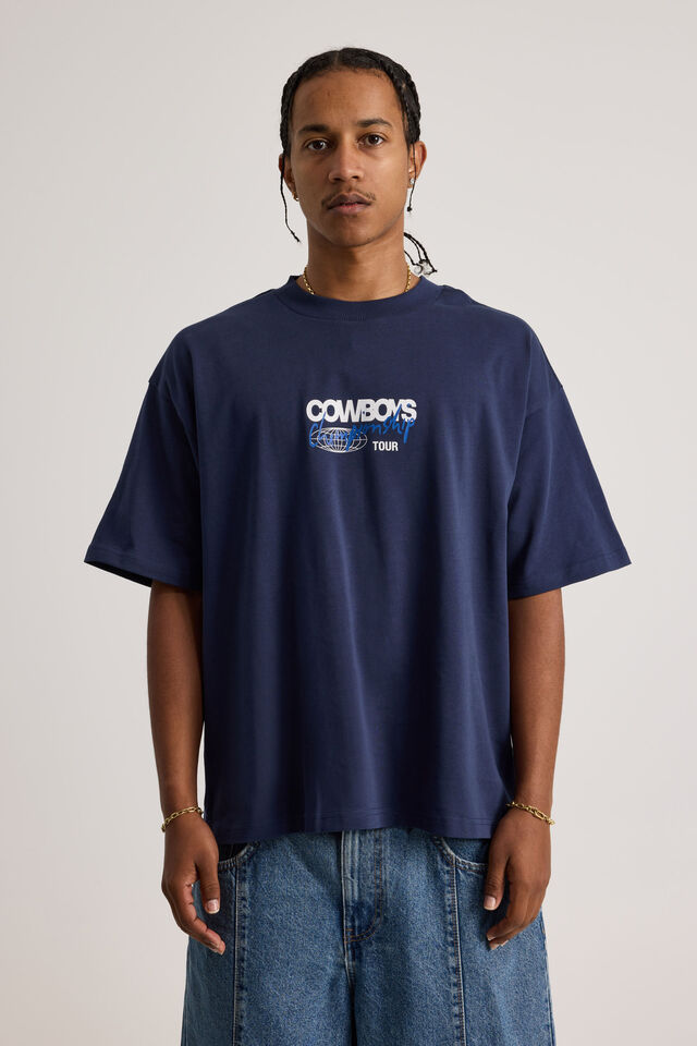 Dallas Cowboys Heavy Weight Box Fit Tshirt, LCN NFL COWBOYS MIDNIGHT BLUE/CHAMPIONS TOUR