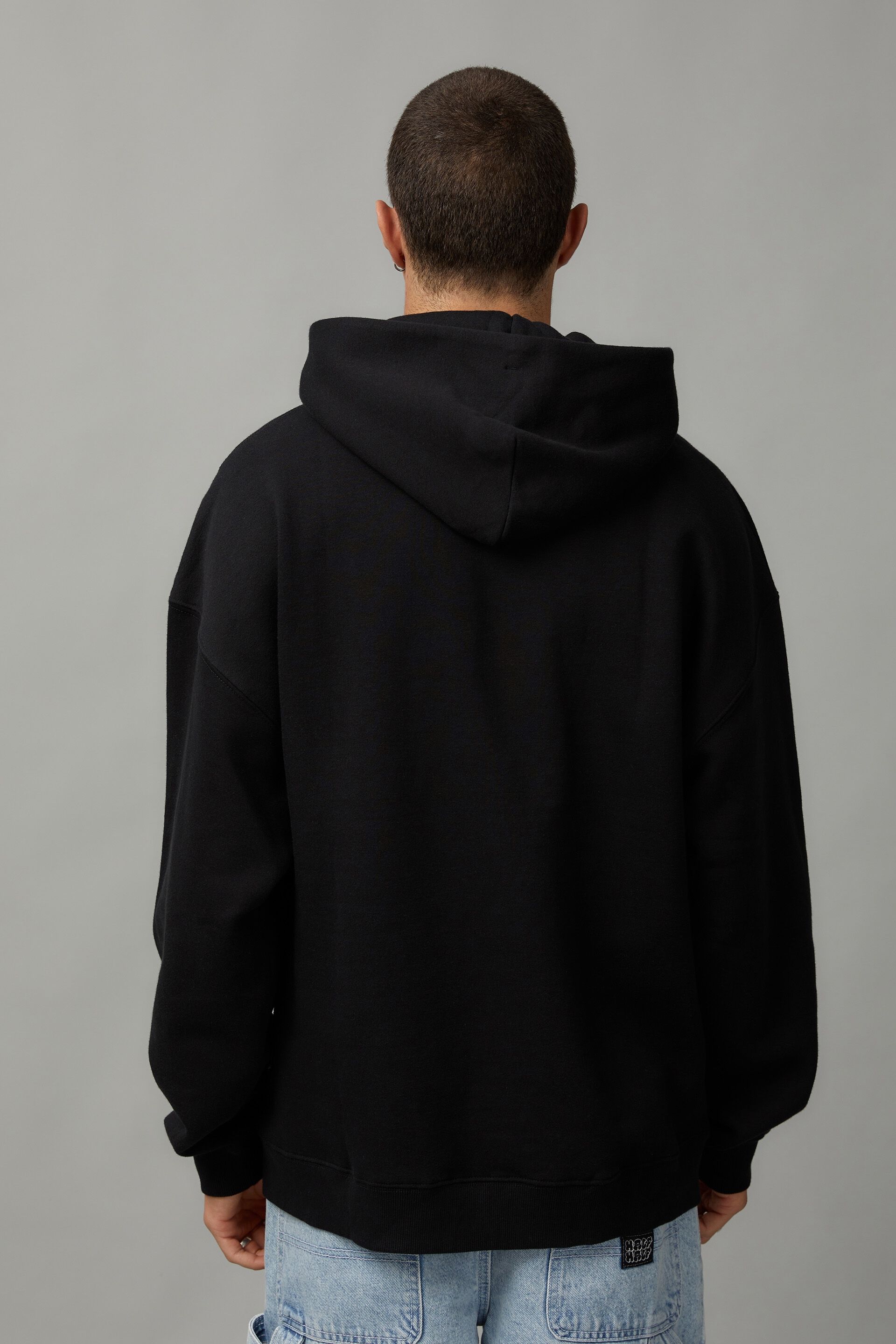 Half Half Baggy Graphic Hoodie