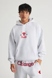 Nba Hoodie, LCN NBA SILVER MARLE/BULLS RED SUPERSCRIPT - alternate image 3