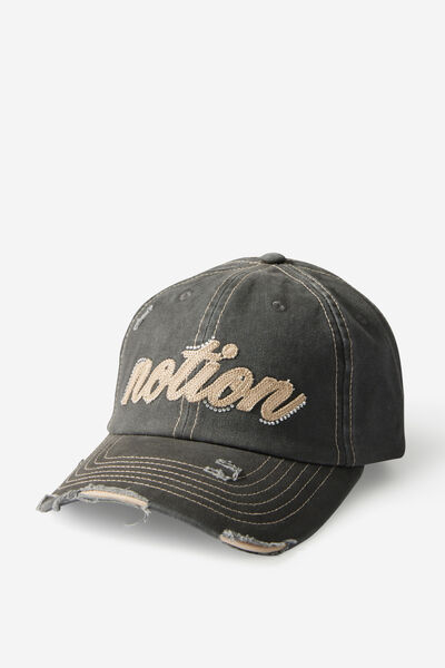 Notion Rhinestone Two Tone Cap, NOTION SLATE BEIGE W RHINESTONE