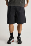 Half Half Pleated Woven Short, NAVY PINSTRIPE - alternate image 1