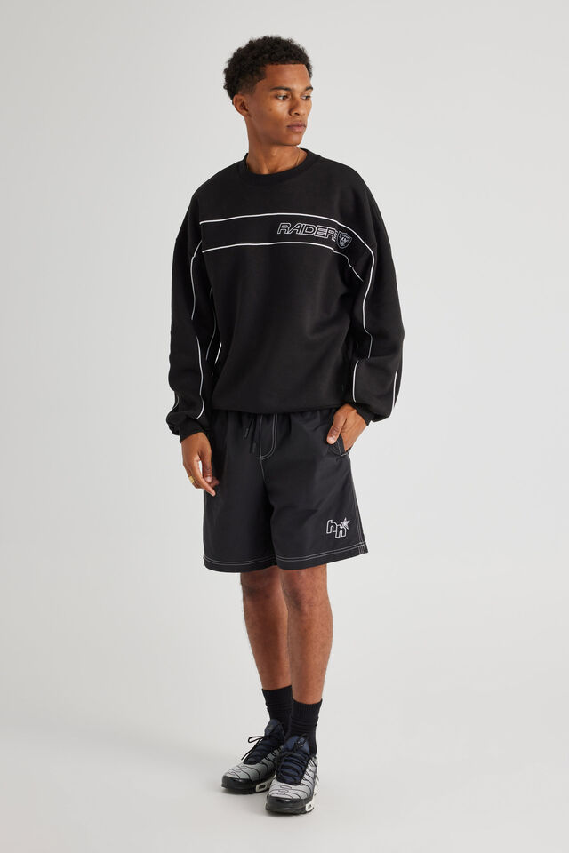Panelled Nfl Crew, LCN NFL BLACK/RAIDERS PIPING