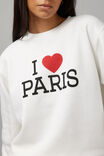 Graphic Crew Sweater, VINTAGE WHITE/I HEART PARIS - alternate image 4