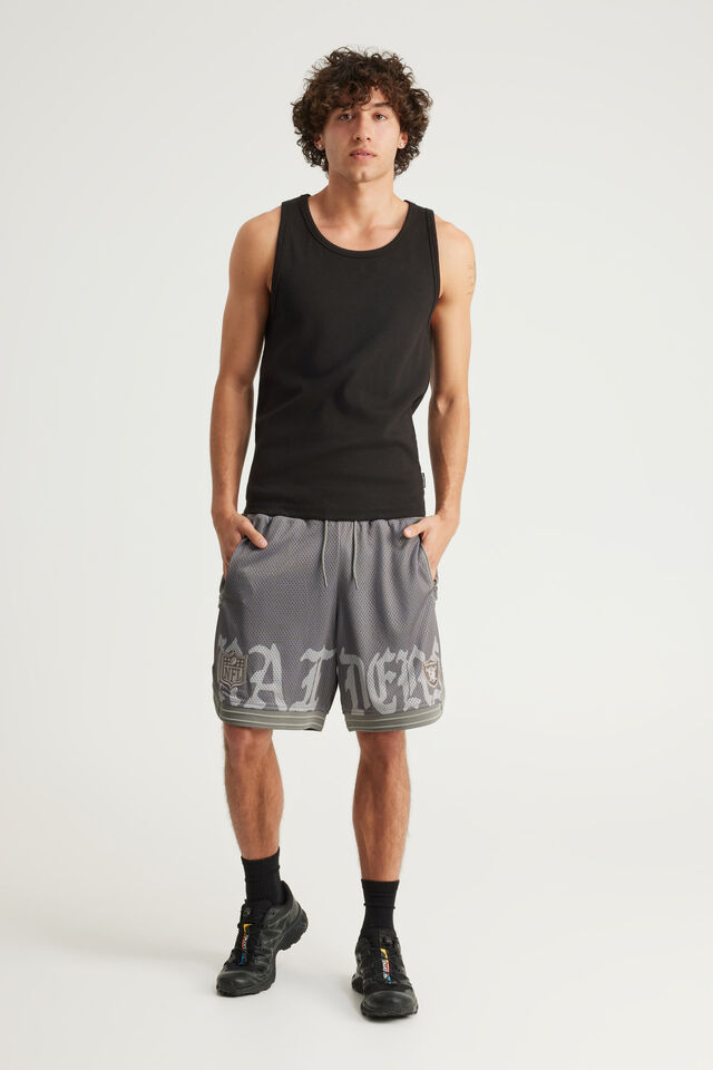 Nfl Basketball Short, LCN NFL GREYSCALE/RAIDERS