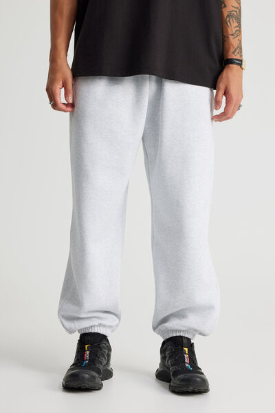Baggy Cuffed Trackpant, SILVER MARLE