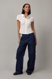 Lexi Baggy Cargo Jean, NAVY PINSTRIPE - alternate image 1