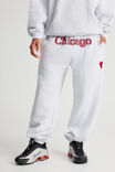 Nba Track Pant, LCN NBA SILVER MARLE/CHICAGO BULLS SCRIPT - alternate image 1