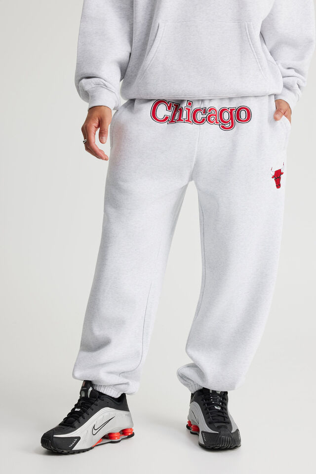 Nba Track Pant, LCN NBA SILVER MARLE/CHICAGO BULLS SCRIPT