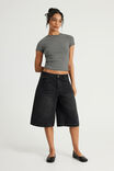 Mega Baggy Jort, BLACK/YOU RE MY BUTTERFLY - example image 4